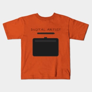 Tablet & Pen with "Digital artist text" Kids T-Shirt